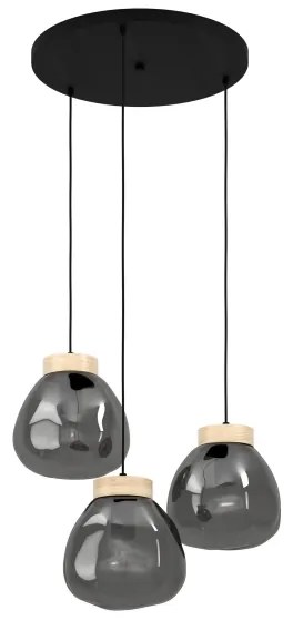 Eglo 390319 - Csillár zsinóron MAGACELA 3xE27/40W/230V füstös