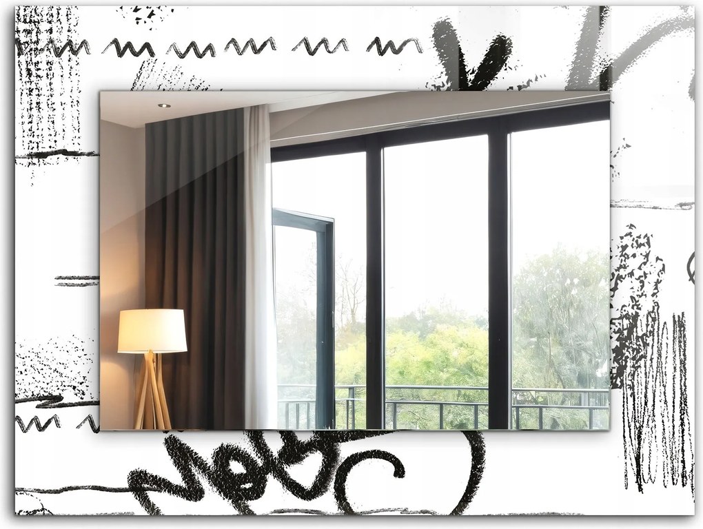 Nyomtatott mintás tükör XXL 80x60 cm Absztrakt Modern