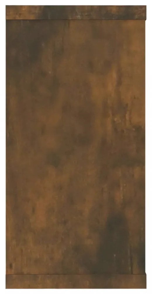 4 db füstös tölgy színű szerelt fa fali kockapolc 100x15x30 cm