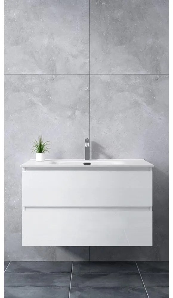 Catania White fürdőszoba szekrény mosdóval 80cm