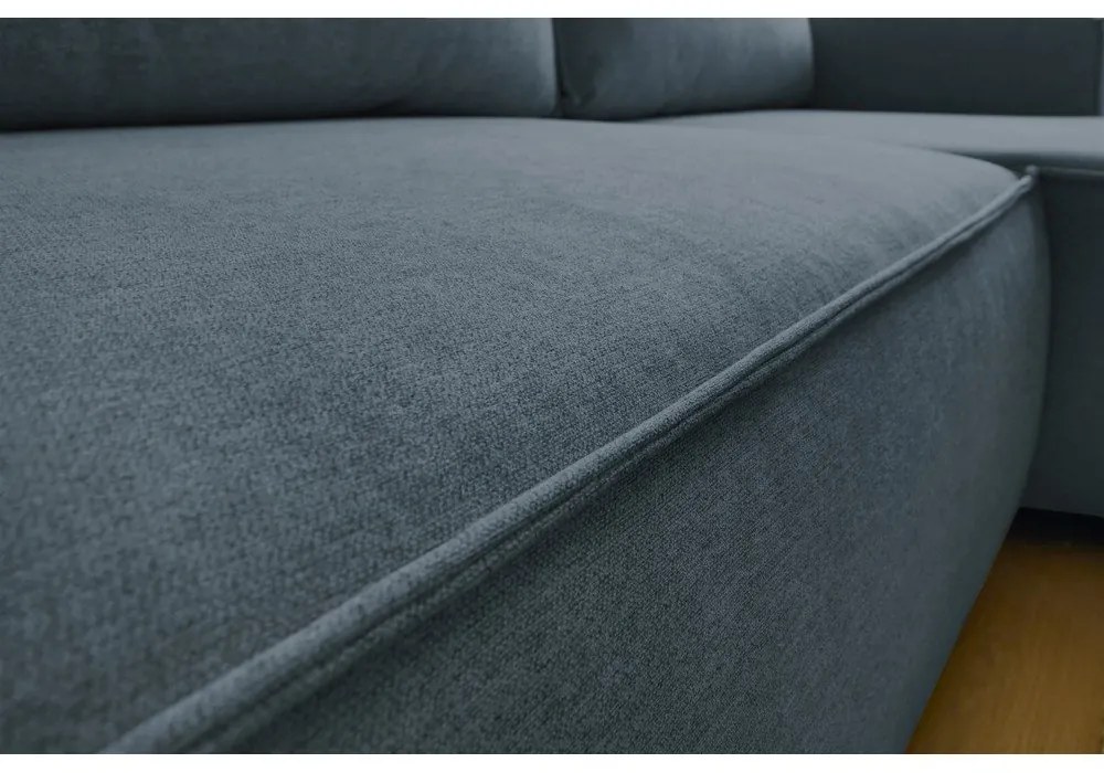 Sötétkék kinyitható sarokkanapé (variálható) Nihad – Bobochic Paris