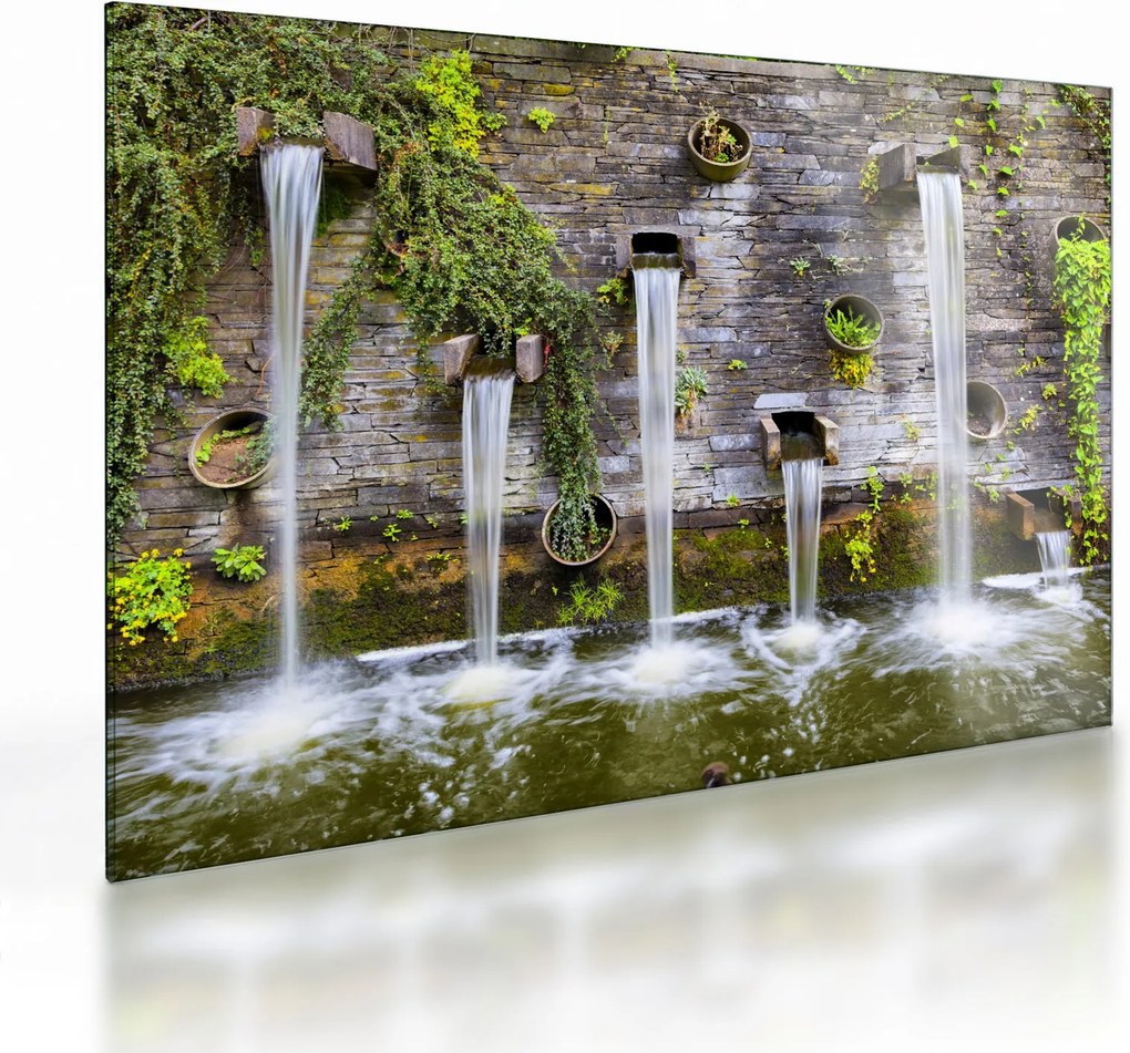 Kép - Kőfal, Hamburg, Németország (üvegen) (70x50 cm)