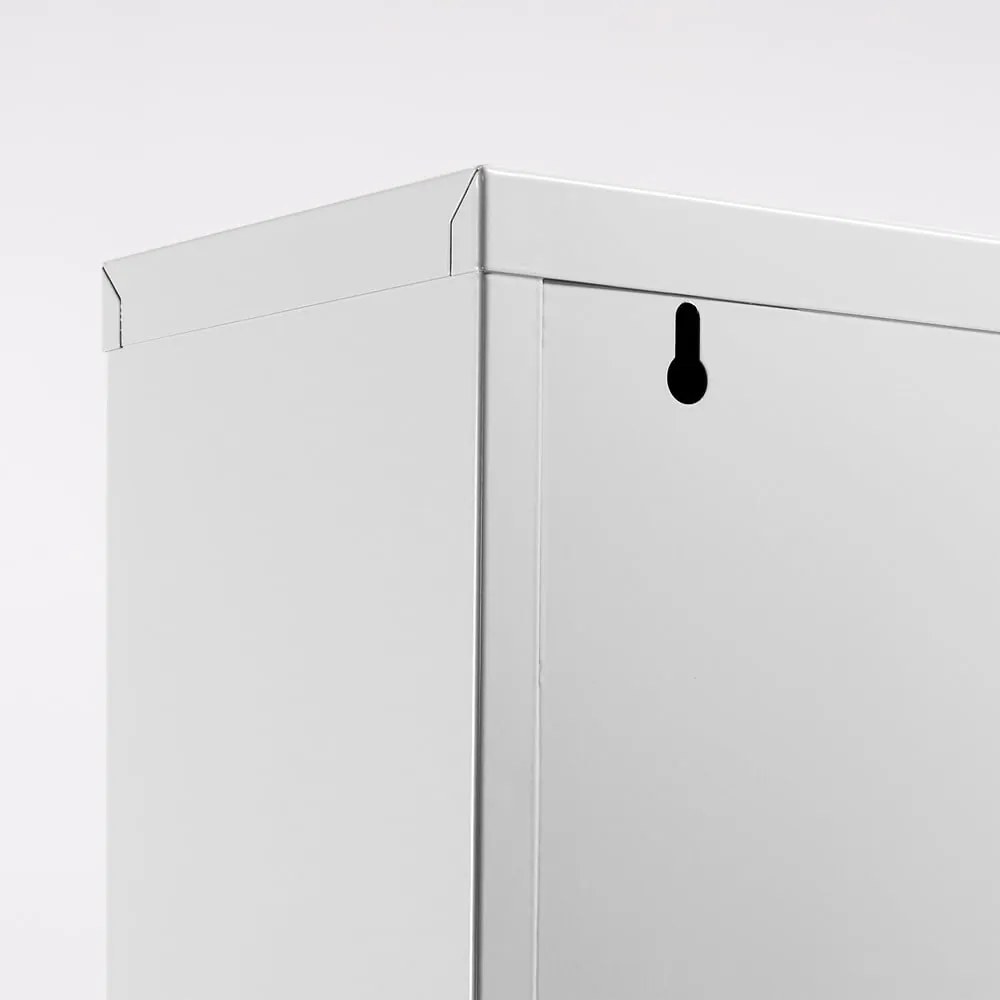 Fehér fém billenő ajtós cipőtartó 50x136x15 cm Ode – Kave Home