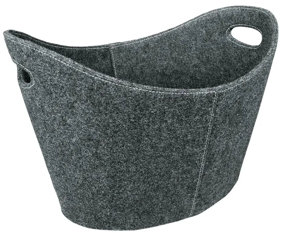 Nemez fa kosár fogantyúkkal 54x40 cm szürke