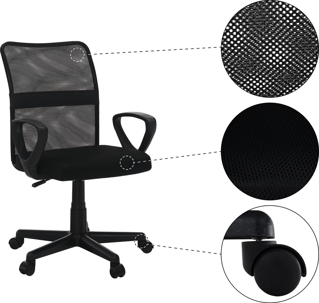 Irodai szék, fekete, REMO 3 NEW