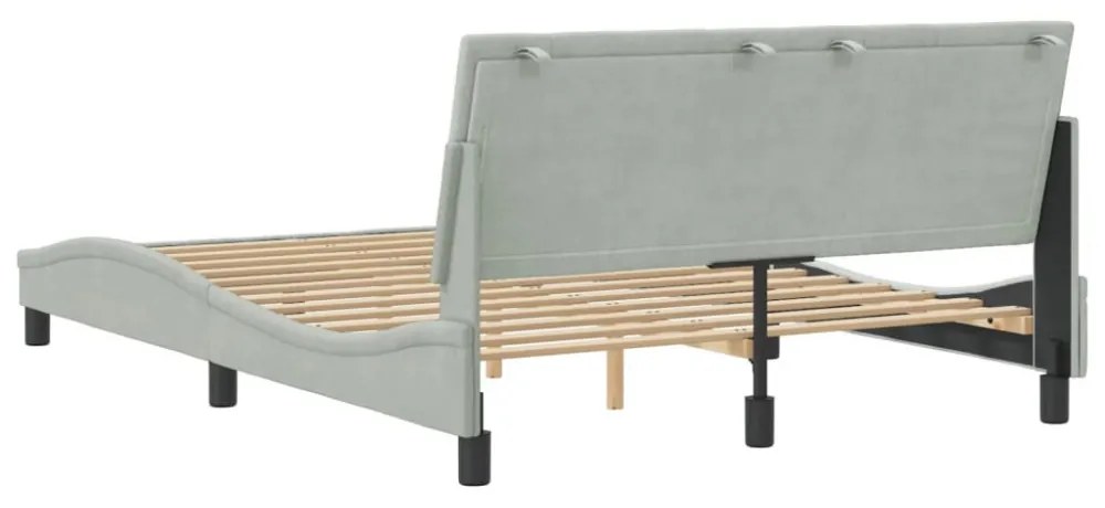 világosszürke bársony ágykeret matrac nélkül Hanko 140 x 190 cm