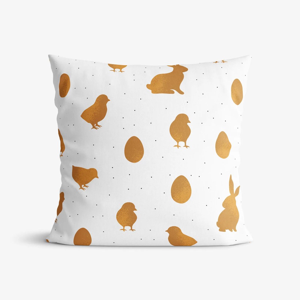 Goldea húsvéti párnahuzat - extra erős 100% - os pamut - a húsvét arany szimbólumai 40 x 60 cm
