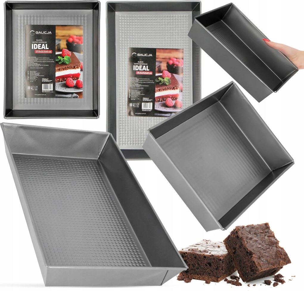 2x Tepsi Sütemény Sütési Forma Kenyér Torta Téglalap Tapadásmentes L0