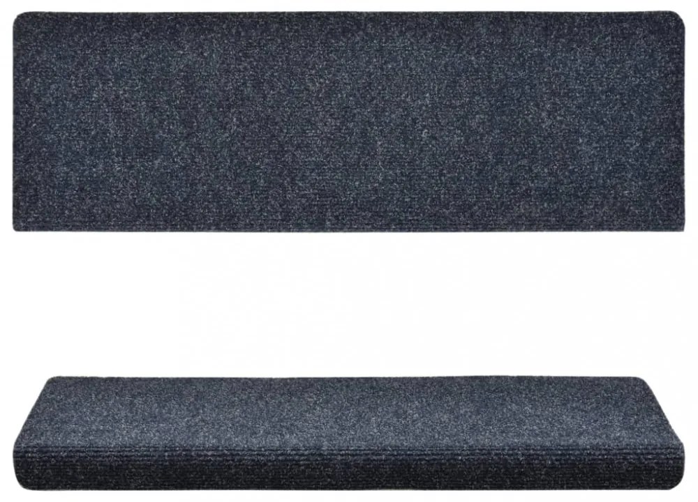 15 db öntapadós lépcsőszőnyeg, kék, téglalap alakú széllel, 65 x 21 x 4 cm