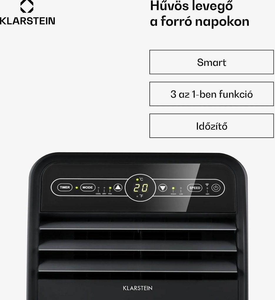 Klarstein Metrobreeze New York Smart 7k, mobil klíma, 7000 BTU / 2,1 kW, A energiaosztály, távirányító