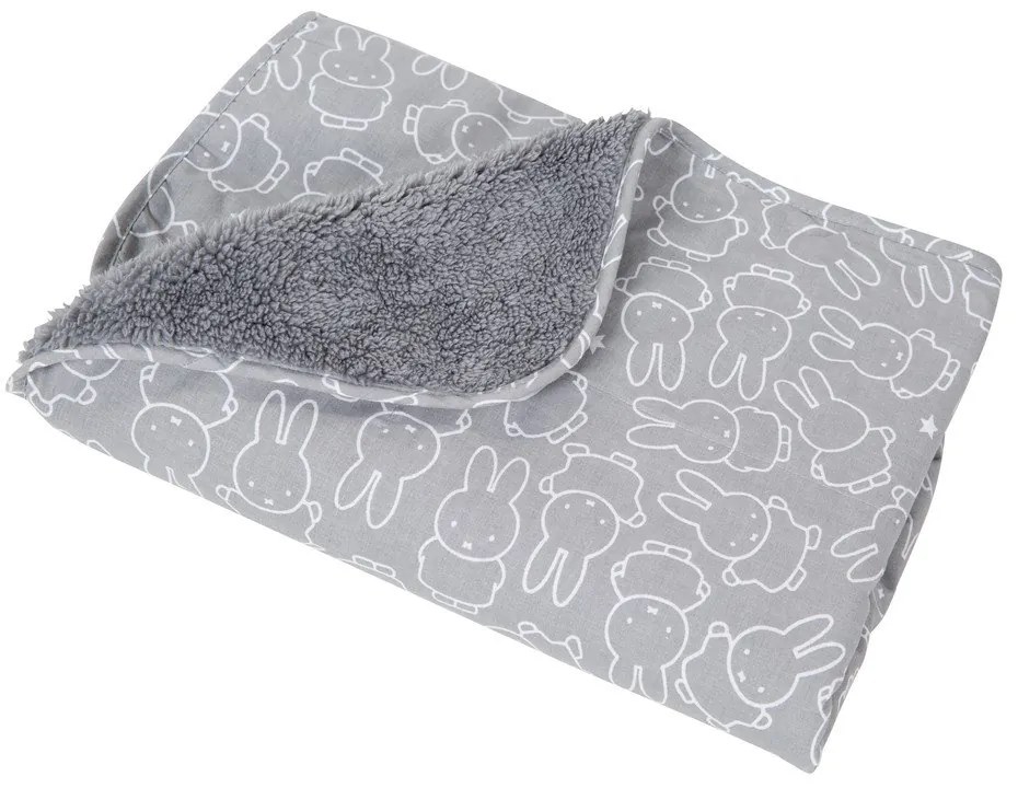 Szürke mikroplüss gyerek takaró 80x80 cm Miffy – Roba