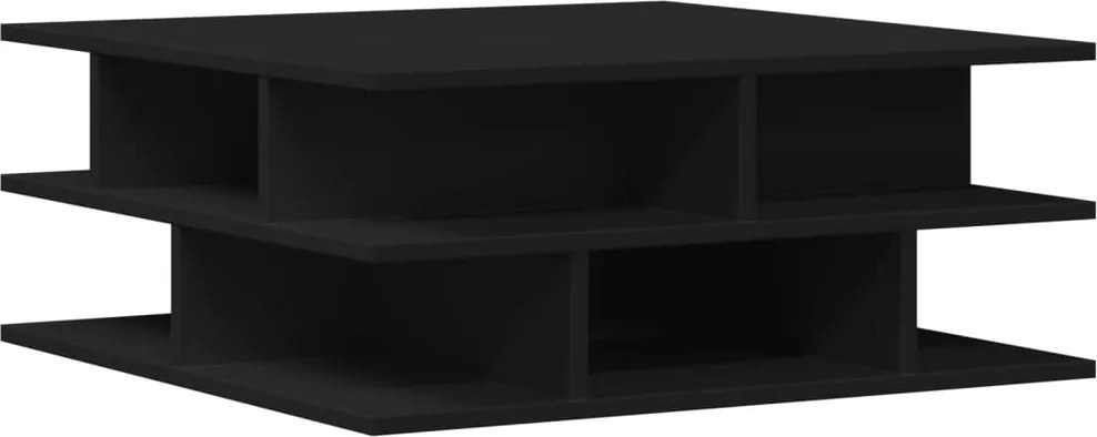 vidaXL fekete szerelt fa dohányzóasztal 70x70x29 cm