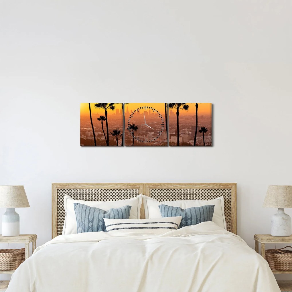 Kép - Los Angeles panorámája (órával) (90x30 cm)