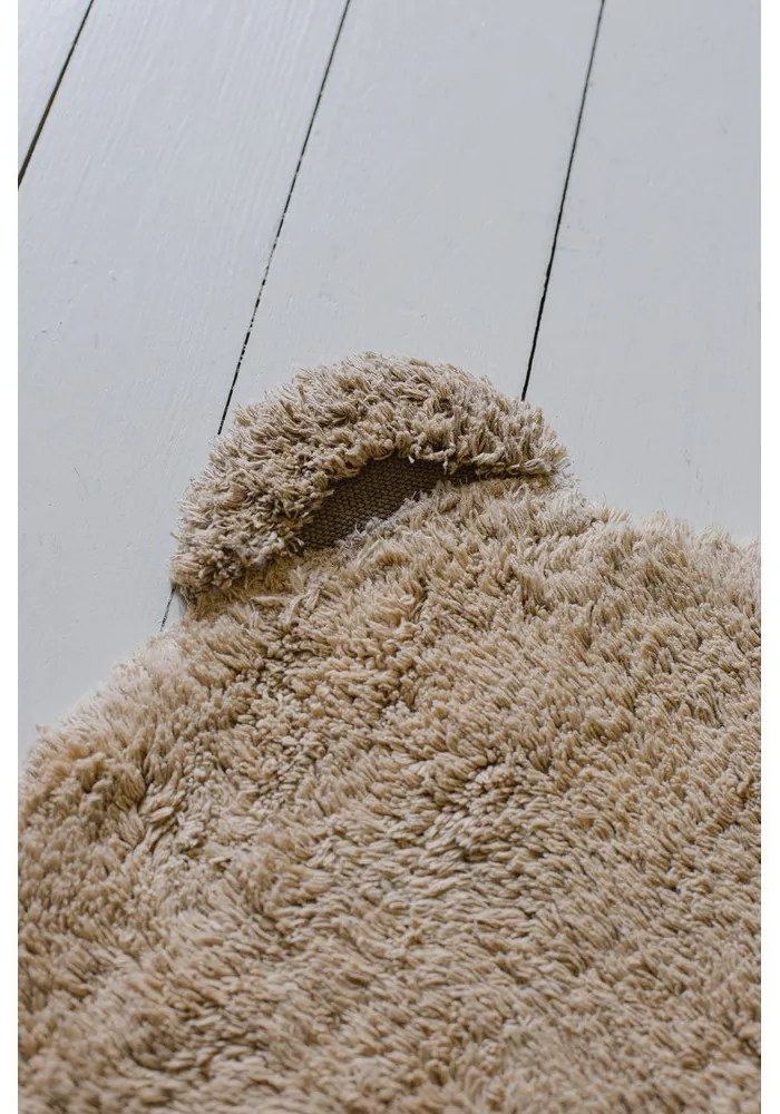 Bézs mosható kézi szövésű pamut gyerek szőnyeg 120x122 cm Bear – Lorena Canals