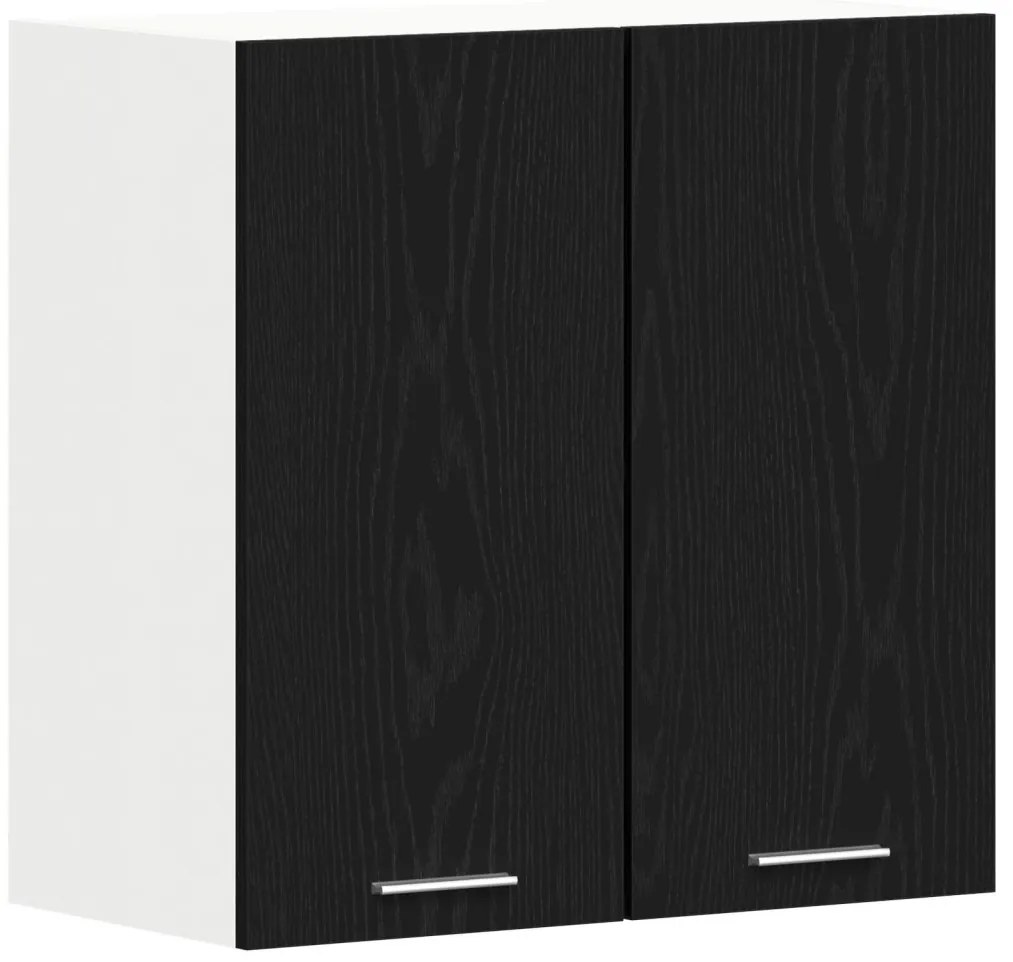 vidaXL Fekete Tölgy Fali Szekrény 60 x 31 x 60 cm Műanyagból
