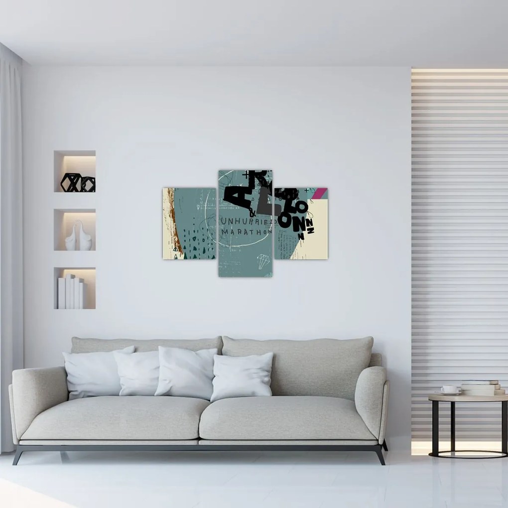 Kép - Repülő léggömb szivárvánnyal (90x60 cm)