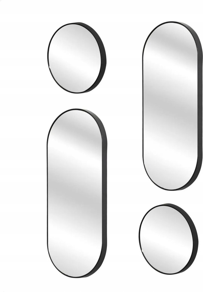 Cmp HD0401 4 darabos dísztükör szett, fekete
