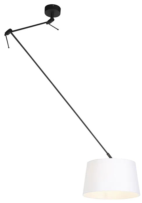Függőlámpa fekete, fehér vászonbúrával 35 cm - Blitz