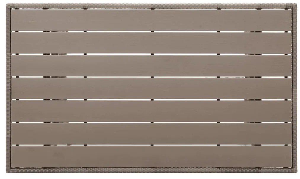 vidaXL szürke polyrattan kerti asztal 120 x 70 x 66 cm