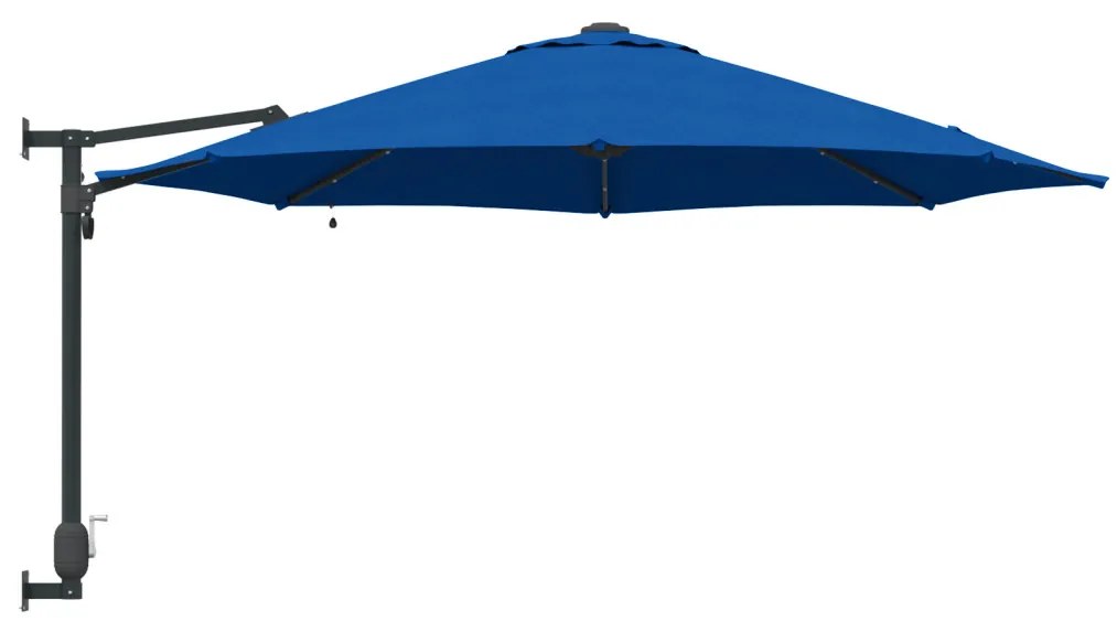 Falra szerelhető kerti napernyő LED-del Azúrkék 248 cm