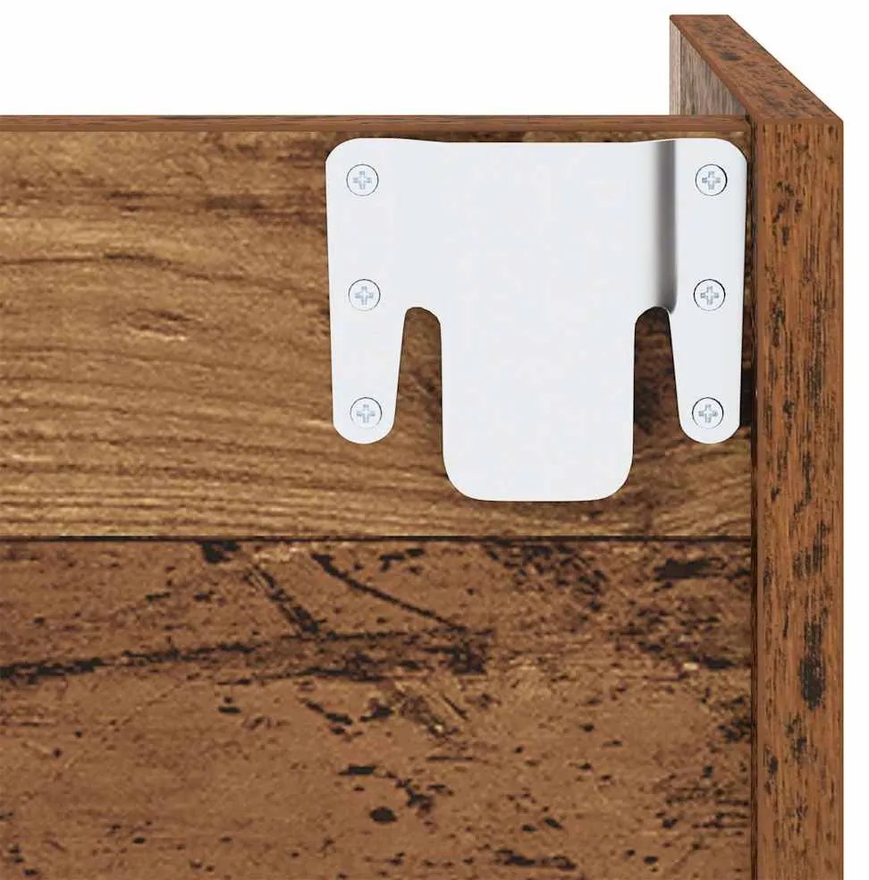 Cipőszekrény polcokkal 2 pcs Öreg fa 60 x 18 x 90 cm Faanyag