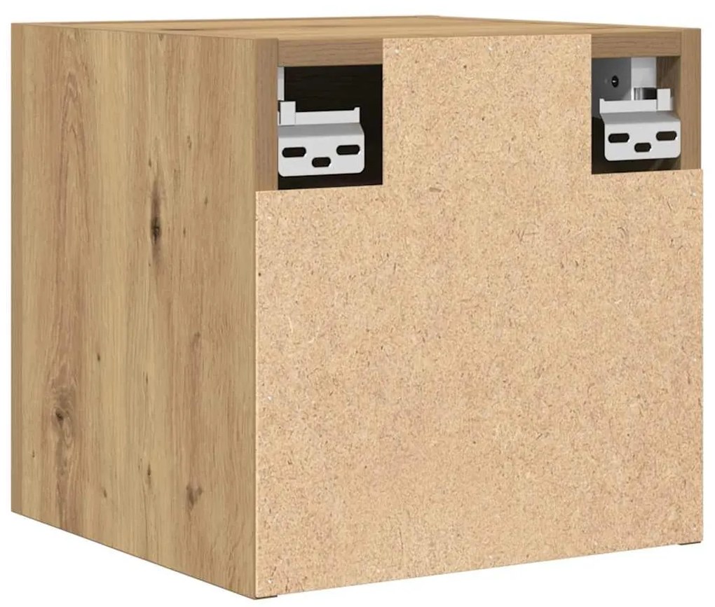 2 db kézműves tölgy falra szerelhető TV-szekrény 30,5x30x30 cm