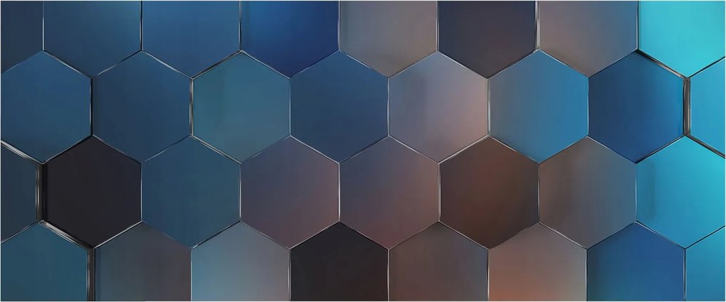 Fotótapéta Flizelina Dekoratív az irodába Kék hexagonok 250x104 Ragasztó