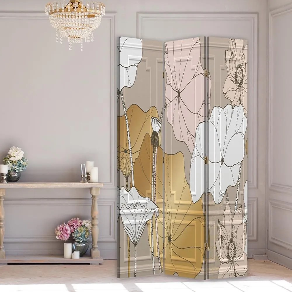 Gario Paraván Vintage virágok Méret: 180 x 170 cm, Kivitelezés: Forgó paraván 360°
