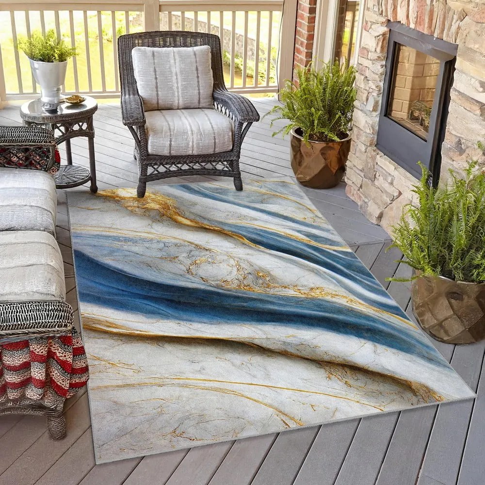 Kék mosható szőnyeg 80x150 cm Golden Spill – Mila Home