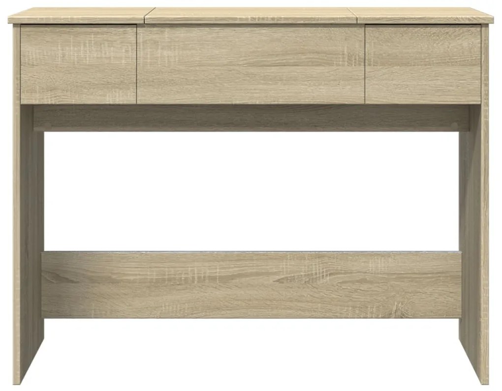 sonoma tölgy színű fésülködőasztal tükörrel 100x45x76 cm