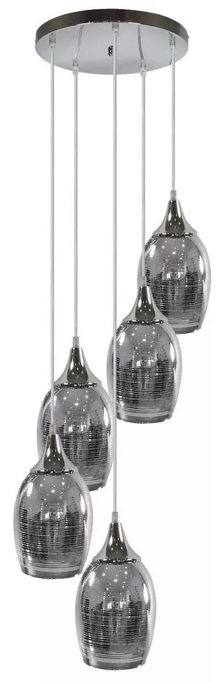 Csillár zsinóron MARINA 5xE27/60W/230V króm