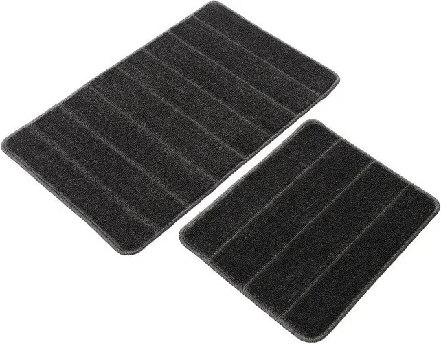 Antracitszürke fürdőszobai kilépő szett 2 db-os 50x80 cm Yeni Cizgli – Foutastic