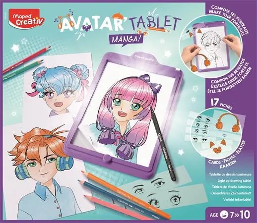 Kreatív készségfejlesztő rajzkészlet, MAPED CREATIV Avatar Tablet Manga (IMAC907076)