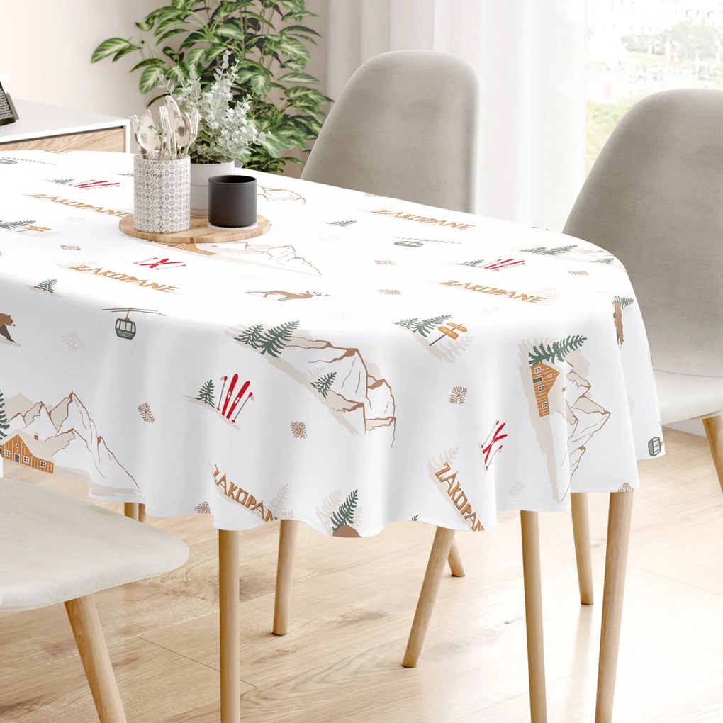 Goldea ovális pamut terítő - zakopane 140 x 240 cm