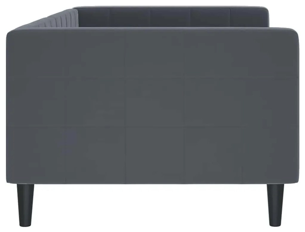 sötétszürke bársony kanapéágy 90 x 190 cm