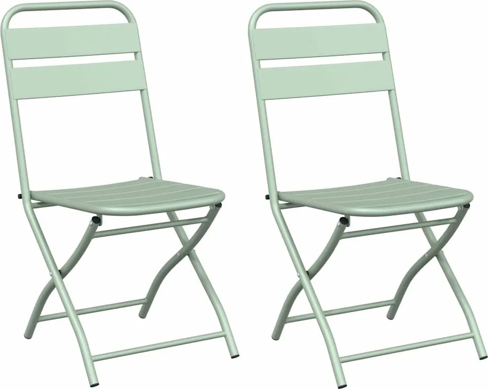 vidaXL Kerti hajtható szék 2 pcs Világos menta 42 x 52 x 82cm