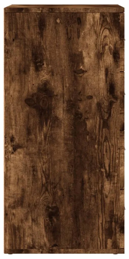 2 db füstös tölgy színű szerelt fa tálalószekrény 60x39x80 cm