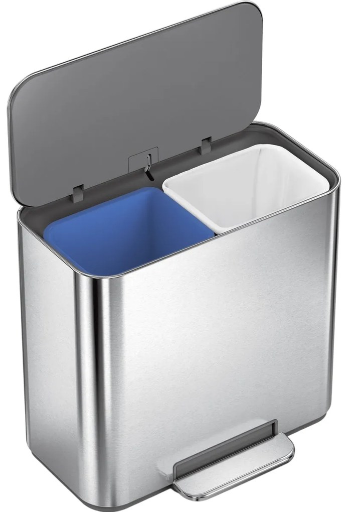 Simplehuman Mini pedálos szemetes szelektív hulladékgyűjtő 15 l, rozsdamentes acél
