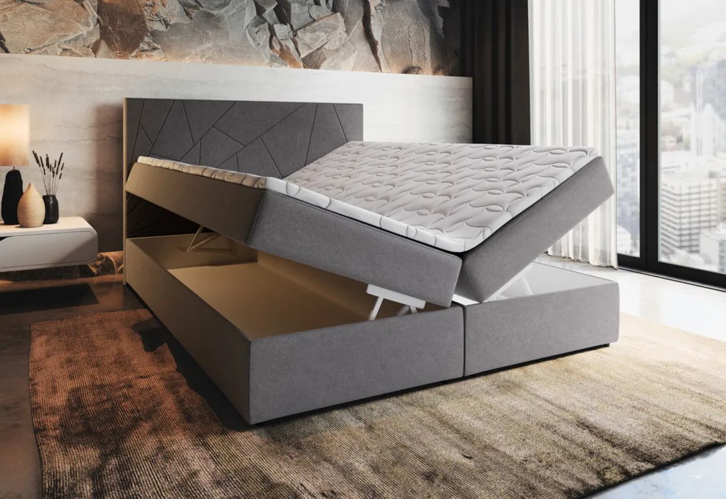 LADO boxspring kárpitozott ágy, 180x200, inari 91