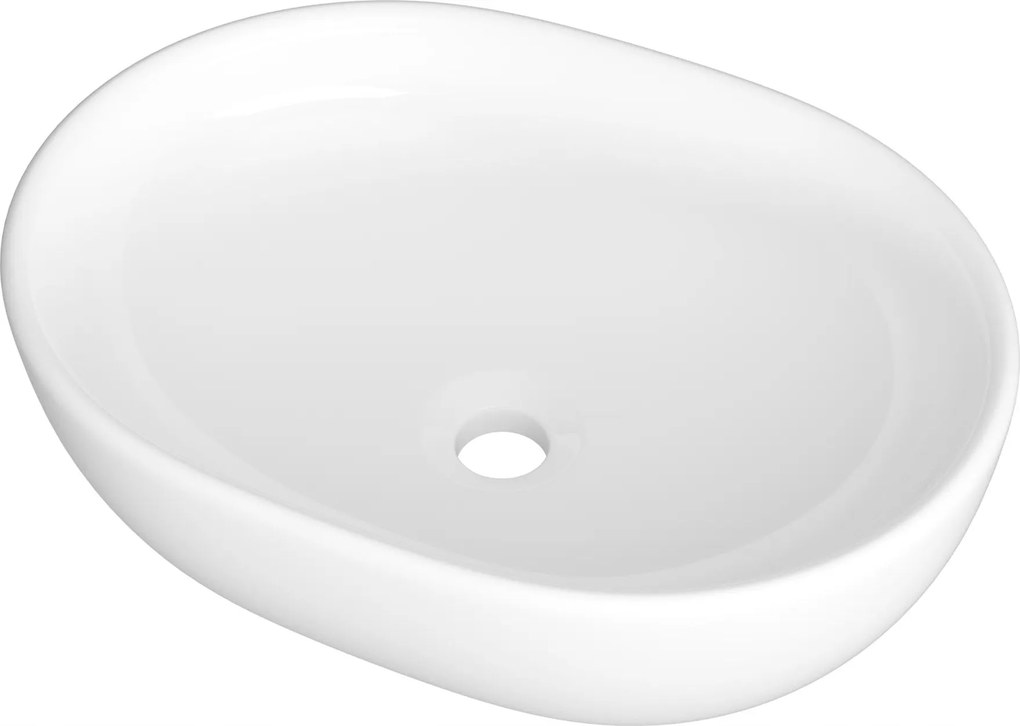 Mosdókagyló Fehér Kerámia Ovális Kerek Fürdőszobai Isola