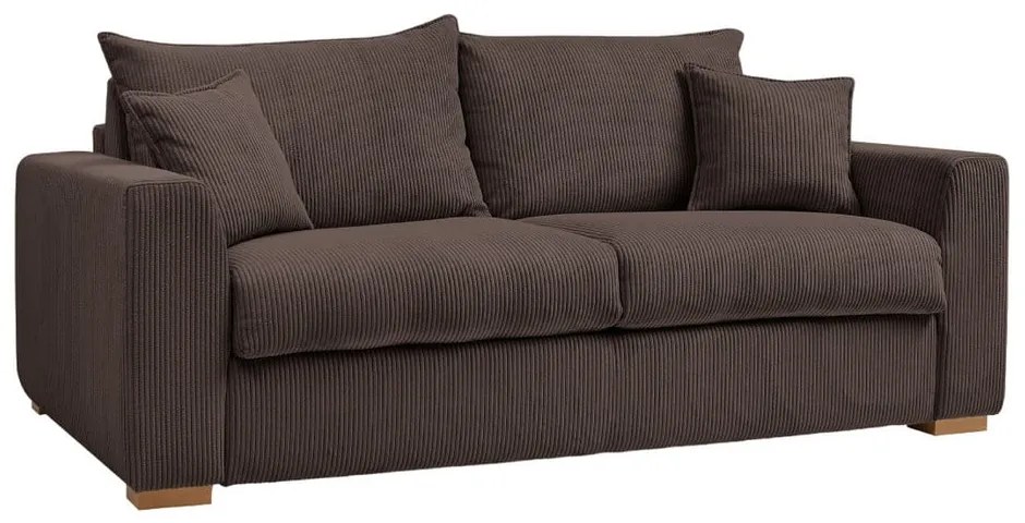 Barna kordbársony kinyitható kanapé 225 cm Augustin – Bobochic Paris