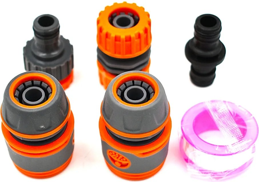 Kerti tömlőcsatlakozó gyorscsatlakozó készlet, öntözés, 6 részes