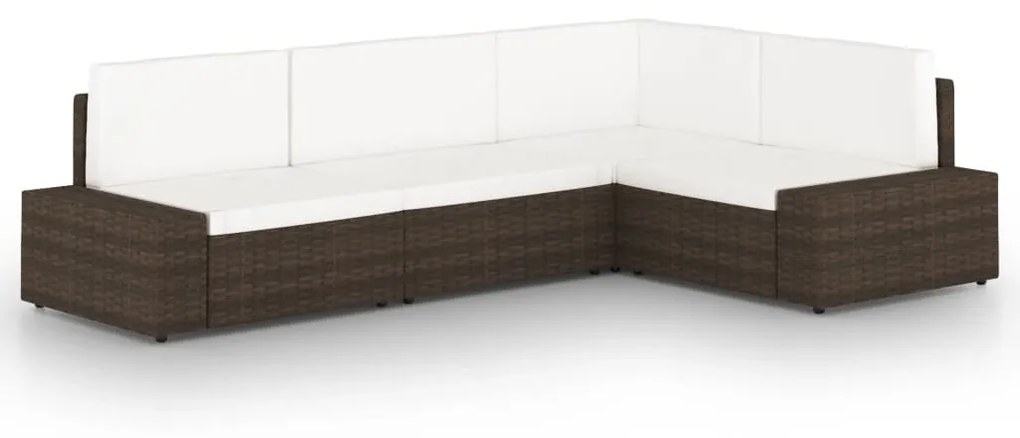 vidaXL 4 részes barna polyrattan kerti ülőgarnitúra párnákkal
