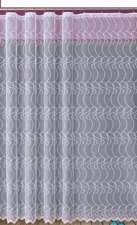 Mg Függöny jacquard 618/219 Fehér 300x300cm szalaggal