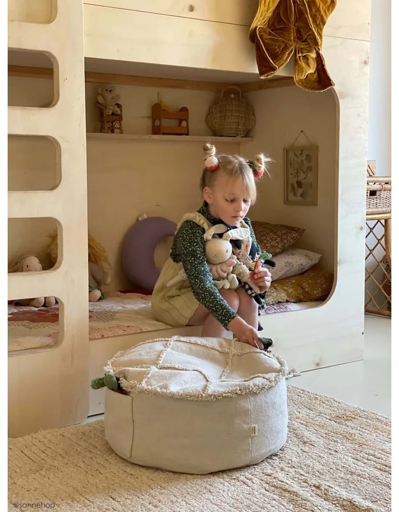 Krémszínű gyerek babzsákfotel Tic-Tac-Toe – Lorena Canals