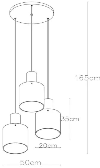 Lucide 74405/13/62 – Csillár Zsinóron TOLEDO 3×E27/40W/230V