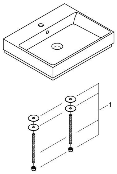 GROHE 3947700H - CUBE CERAMIC mosdó, 600 × 490 mm, kerámia/fehér
