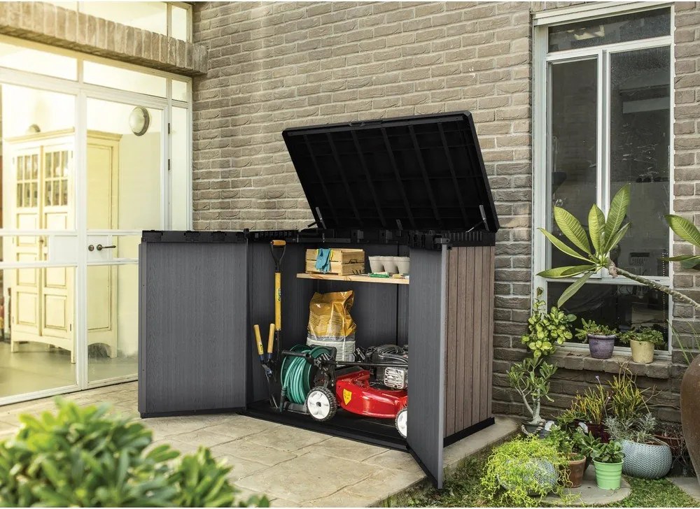 Barna műanyag kerti tárolódoboz Deco – Keter
