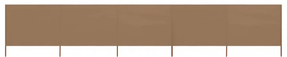 tópszínű 5-paneles szövet szélfogó 600 x 160 cm