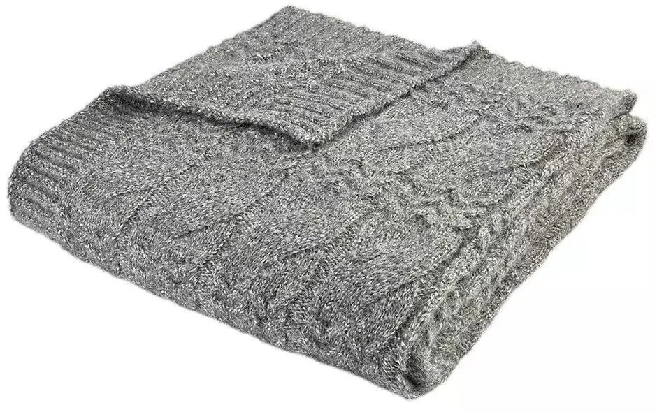 Szürke kötött takaró 150x200 cm Cable Knit – Bianca